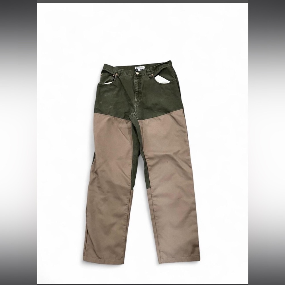 Columbia Two-Tone Olive Green and Tan Work Pants